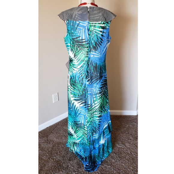 Calvin Klein Tropical Palm Maxi Resort Dress Size 12 NWT - Picture 4 of 8